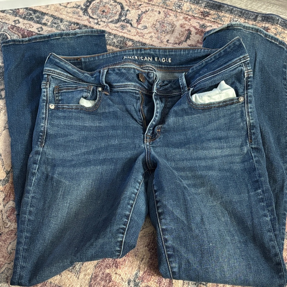 American Eagle Outfitters Women's Dark Blue Skinny Jeans